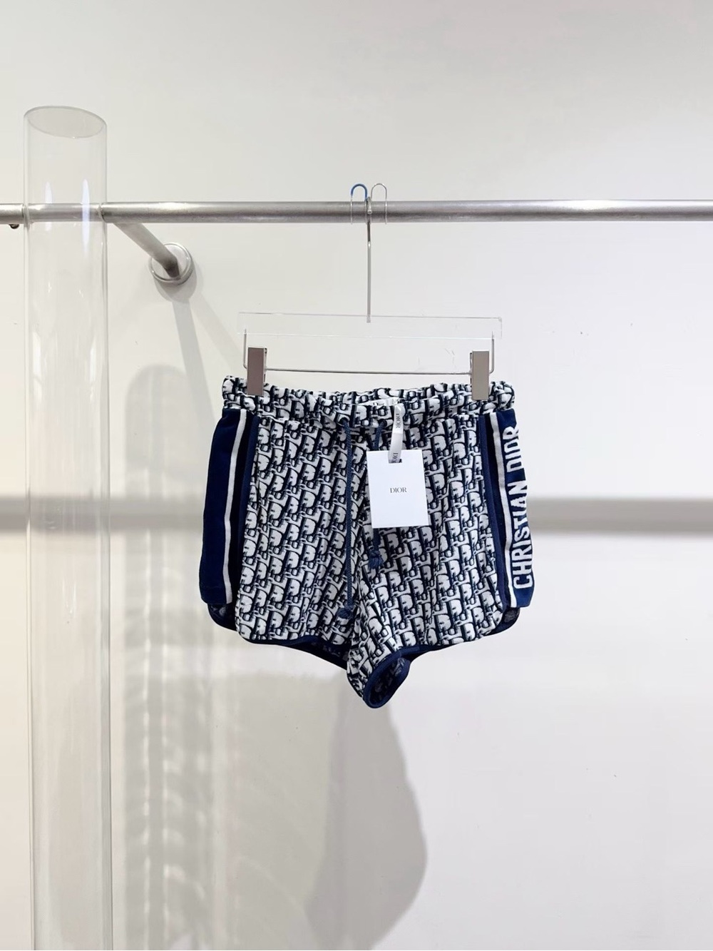 Dior Navy and White Monogram Terry Shorts